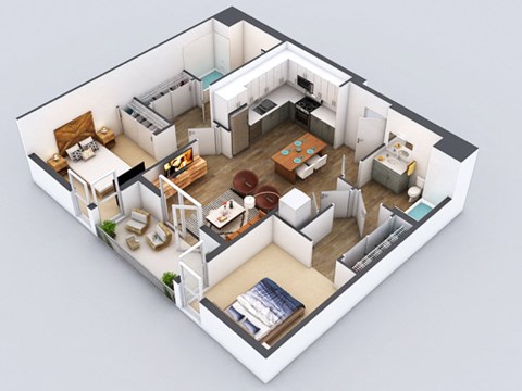 B1 Floorplan at 5550 Hollywood, California